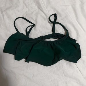 old navy forest green ruffle bikini top